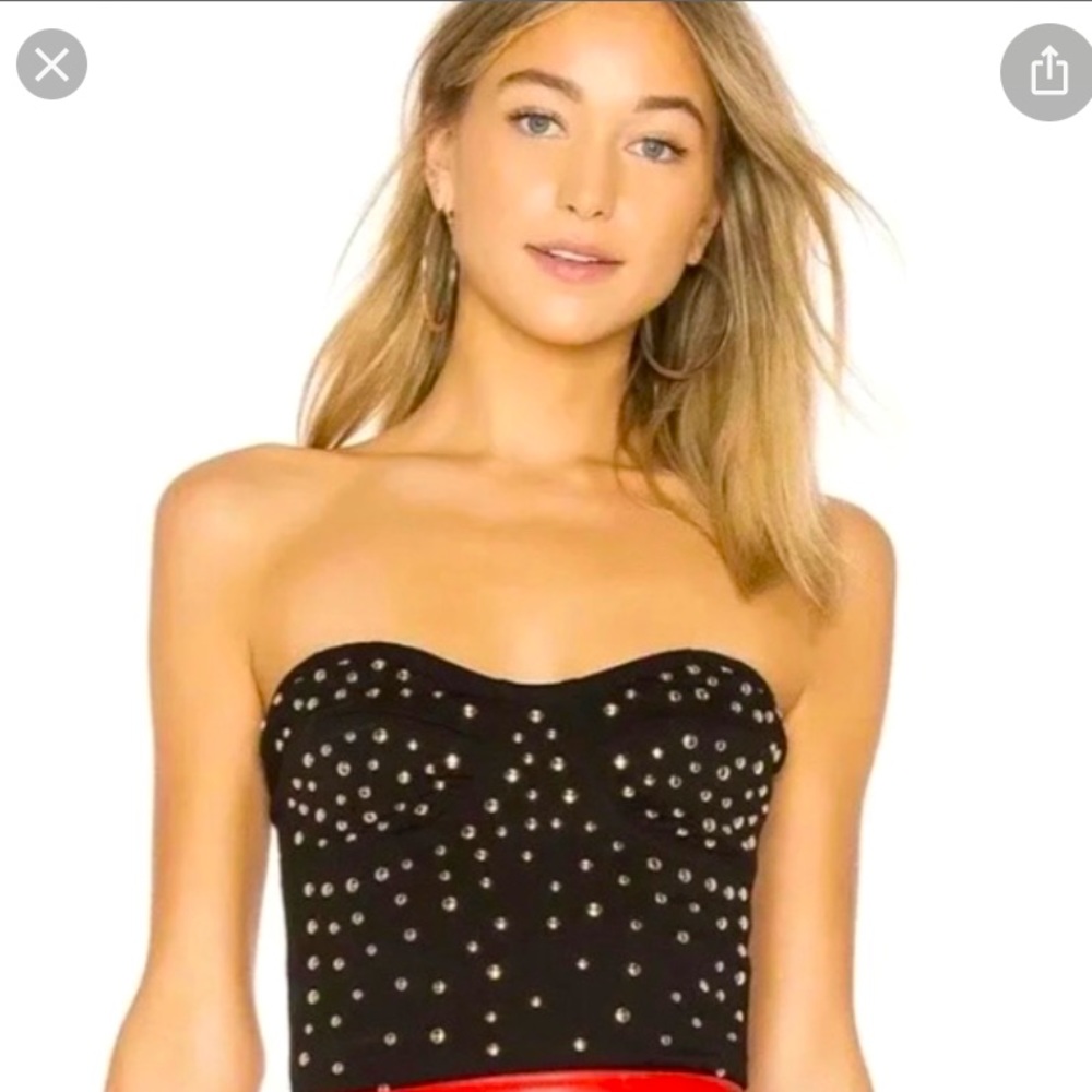 REVOLVE By the Way. strapless studded crop top
